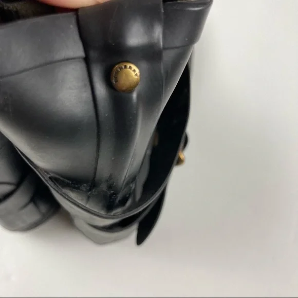 Burberry Black Mini Mid Buckle Rain Boots - Picture 9 of 12